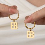 Personalized Initial and Number Ear Clips Minimalist Jewelry Daily Use Anniversary Birthday Gift for Her