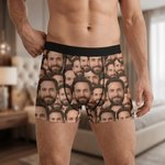 Give Him A Naughty Surprise - Personalised Face Photo Men's Underwear Boxer Brief