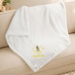 Personalised Embroidered Wreath Bow Beatrix Potter Peter Rabbit Soft Baby Blanket with Name Baby Shower Birthday Gift for Newborns Kids