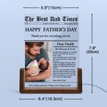 Personalised Newspaper Style Photo LED Night Light with Wooden Base Name Text Home Bedroom Decor Father's Day Gift for Dad