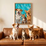 Personalised Modern Painting Texture Style Pet Photo Canvas Prints with Name Warm and Hanging Kit Minimalist Home Decor Birthday Gift for Pet Lovers