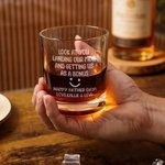 Personalised Look At You Landing My Mom and Getting Me as A Bonus 16 oz Pint Glass Father’s Day Birthday Gift for Bonus Dad Stepfather