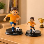 Personalized Cartoon Soccer Kids Photo Figurine Ornament with Name Desk Decor Team Birthday Gift for Boys Soccer Lovers