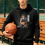 Personalised Multicolor Lightning 1-3 Photos Black T-shirt Sweatshirt Hoodie with Name and Number Sports Event Birthday Gift for Sport Lover