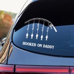 Personalized Fishing Rod Waterproof Car Sticker with 1-6 Names and Text Father's Day Birthday Gift for Dad Husband Fisherman