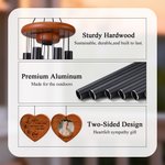 Personalised Photo Heart Wooden Wind Chimes with Text and Date Memorial Ornament Sympathy Gift for Loss of Dad Mom