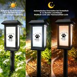 Personalisierte Solar-Gedenkleuchte mit Haustier-Pfotenabdruck | mit Namen und Text | Garten-Deko | Erinnerungslicht | Trauergeschenk für Tierbesitzer