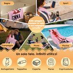 Telo mare personalizzato in microfibra con nome e calciatore, grande, rapida asciugatura - Idea regalo per appassionati di calcio