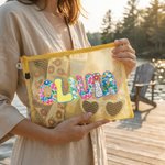 Personalized Artistic Name Waterproof Sandproof Beach Bag Lake Days Gift for Women