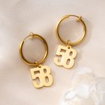 Personalized Initial and Number Ear Clips Minimalist Jewelry Daily Use Anniversary Birthday Gift for Her