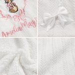 Personalised Embroidered Wreath Bow Beatrix Potter Peter Rabbit Soft Baby Blanket with Name Baby Shower Birthday Gift for Newborns Kids
