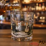 Verre à whisky 295 ml personnalisé avec nom et thème guitare - Cadeau d'anniversaire fête des Pères pour amateur de musique