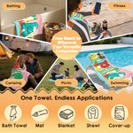 Personalisierte bunte Doodle Letter saugfähigen Strand Handtuch und Tasche mit Namen täglichen Gebrauch Strand Party Geschenk für Frau Mädchen