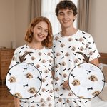 Personalisierter lustiger Pyjama mit eigenem Fotogesicht | Kurzes Schlafanzug-Set | Valentinstag Jahrestag Geburtstag Geschenk für Paare Damen Herren