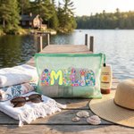 Personalized Artistic Name Waterproof Sandproof Beach Bag Lake Days Gift for Women