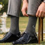 Personalized Embroidered Monogram Men's Wedding Socks Bachelor Party Proposal Wedding Gift for Best Man Groomsman Groom