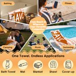 Personalised Pennant Quick Dry Oversized Beach Towel with School Name and Name Travel Essentials Beach Party Graduation Gift for Friends Graduates