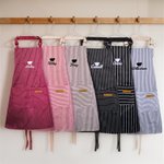 Personalized Embroidered Baking Element Adjustable Striped Apron with Name and Pocket Kitchen Accessory Birthday Gift for Women Cooking Lovers