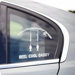 Personalized Fishing Rod Waterproof Car Sticker with 1-6 Names and Text Father's Day Birthday Gift for Dad Husband Fisherman