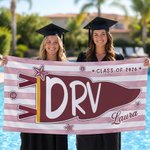 Personalised Pennant Quick Dry Oversized Beach Towel with School Name and Name Travel Essentials Beach Party Graduation Gift for Friends Graduates