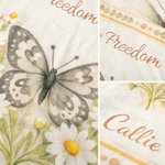Personalised Watercolor Birth Flower Butterfly Soft Throw Blanket with Title and Name Home Decor Daily Use Birthday Gift for Girl Woman