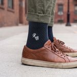 Personalized Embroidered Monogram Men's Wedding Socks Bachelor Party Proposal Wedding Gift for Best Man Groomsman Groom