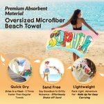 Personalisierte bunte Doodle Letter saugfähigen Strand Handtuch und Tasche mit Namen täglichen Gebrauch Strand Party Geschenk für Frau Mädchen