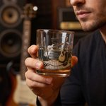 Verre à whisky 295 ml personnalisé avec nom et thème guitare - Cadeau d'anniversaire fête des Pères pour amateur de musique