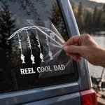 Personalized Fishing Rod Waterproof Car Sticker with 1-6 Names and Text Father's Day Birthday Gift for Dad Husband Fisherman