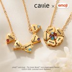 Personalisierte Gänseblümchen Halskette | mit Namen und Geburtssteinen | 2-in-1 Familienschmuck | Geburtstag Geschenk für Frauen | Callie × emoji ™