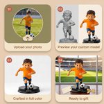 Personalized Cartoon Soccer Kids Photo Figurine Ornament with Name Desk Decor Team Birthday Gift for Boys Soccer Lovers