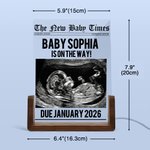 Personalized Vintage Newspaper Photo Acrylic LED Night Light with Name First Father's Day Birthday Gift for New Parents