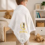 Personalised Embroidered Wreath Bow Beatrix Potter Peter Rabbit Soft Baby Blanket with Name Baby Shower Birthday Gift for Newborns Kids