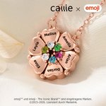 Personalisierte Gänseblümchen Halskette | mit Namen und Geburtssteinen | 2-in-1 Familienschmuck | Geburtstag Geschenk für Frauen | Callie × emoji ™