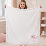 Personalised Embroidered Wreath Bow Beatrix Potter Peter Rabbit Soft Baby Blanket with Name Baby Shower Birthday Gift for Newborns Kids