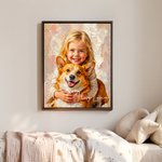 Personalised Modern Painting Texture Style Pet Photo Canvas Prints with Name Warm and Hanging Kit Minimalist Home Decor Birthday Gift for Pet Lovers