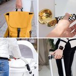 Personalizzato Retro Graffiti Checkerboard Polka Dots Maniglia del bagaglio con nome Set di 2 accessori da viaggio Regalo di compleanno per amici e famiglia