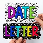 Personalised Multicolored Rainbow Doodle Letter Whiteboard Magnet with Text Daily Interactive Teaching Tool Back to School Gift for Teachers