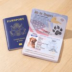 Personlig amerikansk passinspirert passfotoalbum for kjæledyr med kjæledyrfoto og navn Reiseoppbevaring Bursdagsadopsjonsgave til kjæledyrseiere