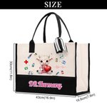 Personalized Cute Highland Cow Durable Makeup Bag Large Tote Bag with Text Nurses Day Birthday Gift for Nurse Doctor Student