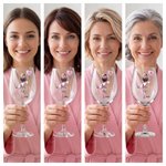 Personalized Romantic Female Character Wine Glass with Name and Age Birthday Anniversary Gift for Women Girls