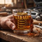 Personalised Garage Screwdriver Design 10 oz Rock Whisky Glass with Name Title and Year Father's Day Anniversary Birthday Gift for Dad Husband