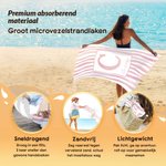 Gepersonaliseerde sneldrogende strandhanddoek met naam en initiaal in waterverf-streepdesign zomervakantie verjaardagscadeau voor vrouwen en koppels