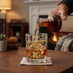 Personalizado Best Gandpa By Par 10 oz Golf Whiskey Glass con nombres y título Uso diario Día del Padre Cumpleaños Regalo para Papá Abuelo