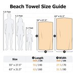 Serviette de plage personnalisée en microfibre à séchage rapide avec nom et sac à cordon Cadeau d'anniversaire pour enfant adulte