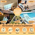 Gepersonaliseerde strandhanddoek met naam in gestreepte Pool Club exclusieve lidmaatschapsstijl zomervakantie  en verjaardagscadeau voor familie