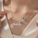 Personalized 3D Birth Butterfly Necklace with Name Dainty Jewelry Birthday Anniversary Gift for Her