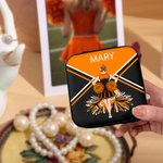 Personalizzato Cheerleading Cartoon Character PU Leather Jewelry Box Game Day Team Gift per Cheerleader Coach