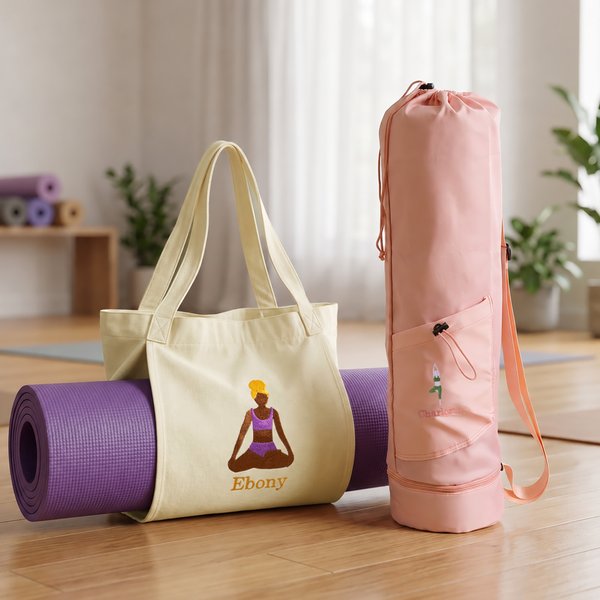 Personalisierte bestickt Yoga Pose große Kapazität Yoga-Matte Tasche mit Namen Pilates Zubehör Geburtstag Geschenk für Yoga-Liebhaber