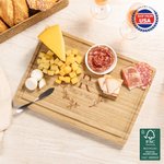 Personalized Wreath Initial Name FSC Bamboo Engraved Cutting Board with Juice Groove Ship from USA Housewarming Birthday Gift for Family Friends